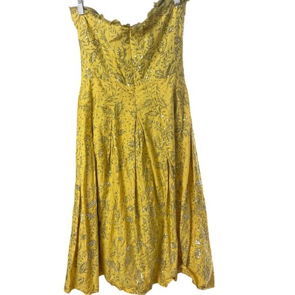 Yoana Baraschi Marigold Strapless Dress, Sequins, Fit & Flare, Anthropologie, S - Picture 5 of 6